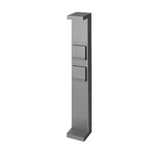 Brumberg LED Pollerleuchte ALOR, IP44, mit 2x IP-Steckdose, 230V AC,  6W 3000K, schaltbar, graphitgrau, 60cm BRUM-60046103