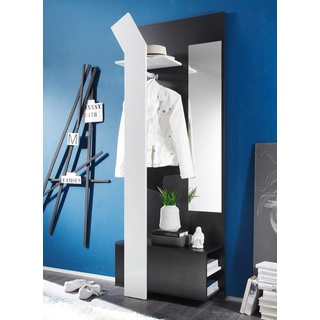 Expendio Smart Garderobe, MDF/Spannplatte, schwarz, 33 x 75 x 200 cm
