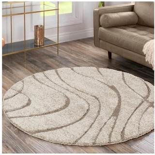 Hochflor-Teppich »Luxus 3500«, Sanat, rund, Höhe: 30 mm, robuster Langflor, weich, Wohnzimmer, Schlafzimmer braun Ø 150 cm x 30 mm