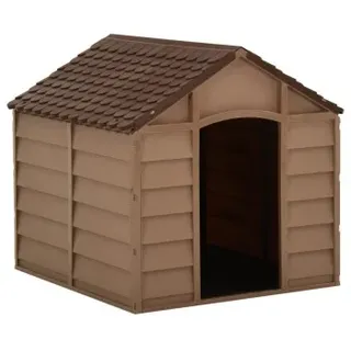 vidaXL Hundehütte 71 x 71,5 x 68 cm Kunststoff Braun