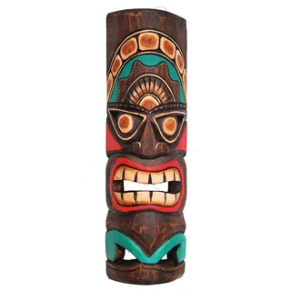 Interlifestyle Tiki Maske im Hawaii Tiki Look 50cm zum Aufhängen Holzmaske Motivmaske Wandmaske