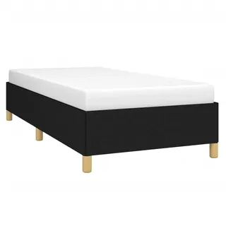 vidaXL Polsterbett, Bett Bettgestell mit Lattenrost, Schlafzimmerbett Einzelbett mit Stützbeinen, Bettrahmen Schlafzimmermöbel, Schwarz 90x200 cm Stoff