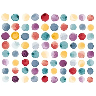 Tischsetmacher Platzset (Platzsets) Tischset, Platzset abwaschbar - Bunte Punkte Muster - 4 Stück aus erstklassigem Vinyl (Kunststoff) 40 x 30 cm