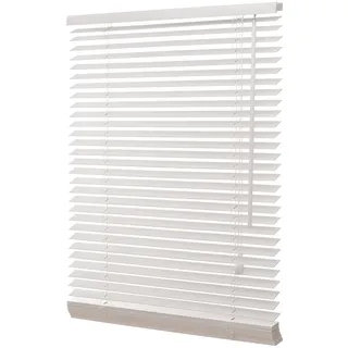 Ventanara® Holzjalousie 35mm Weiss Holz Jalousie Jalousette Echtholz 80 x 130 cm