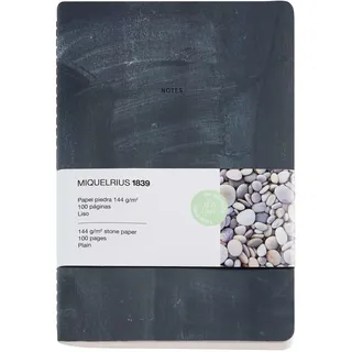 Miquelrius Notizbuch Stone Paper A5 blanko schwarz