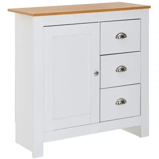 KADIMA DESIGN Sideboard 79 x 81 x 35 cm Weiß / Eiche