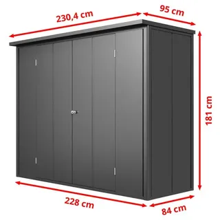 gfp garten- & freizeitprofi Geräteschrank 2,28 x 1,81 m Anthrazit