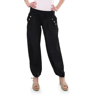 malito more than fashion Haremshose malito Damen Pumphose mit Bindegürtel 3418 Aladinhose Sommerhose mit elastischem Bund & Bindegürtel Einheitsgröße schwarz 34 - 40