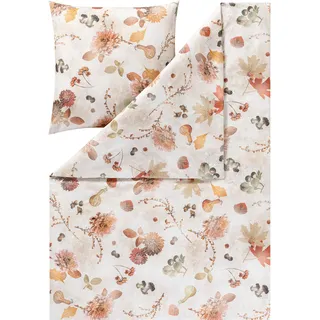 Estella Kuschelflanell Autumn Foliage Braun 135 x 200 cm + 80 x 80 cm