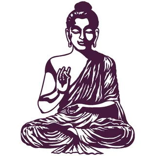 Samunshi® Wandtattoo Buddha Wandsticker 30 x 40cm aubergine