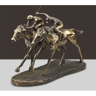 Sammlerstück Bronze Doppel Pferd hochwertigen Ornamente Statue, Kreative Guss Kupfer Hauptdekorationen, Büro Wohnzimmer Harz Deko Statue Pferd(Farbe: Bronze) (A)