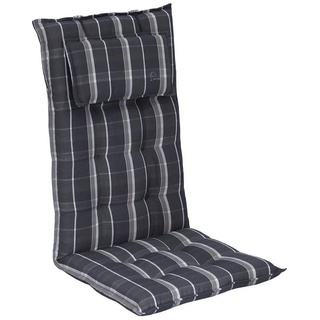 Sun Garden Hochlehnerauflage Sun Garden Inco Hochlehner-Auflage Blau-Grau Kariert 120 x 50 x 7 cm blau|grau