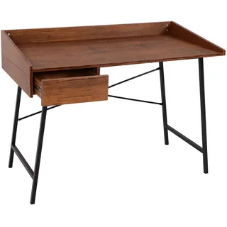 Mendler Konsolentisch HWC-J97, Schminktisch Ablagentisch, Schublade 3D-Struktur 98x114x60cm MVG-zertifiziert ~ braun