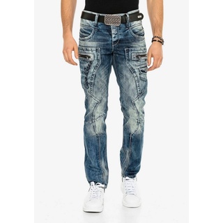 Cipo & Baxx Bequeme Jeans im lässigen Biker-Stil blau 34