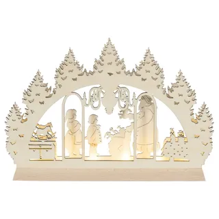 SAICO Original LED Schwibbogen Mini-Lichterbogen - Weihnachtsmann, detailreiche Holzkunst - zum Dekorieren Ihres Heims - Made in Germany