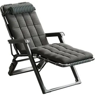 BUJOG Klappbare Sonnenliege, tragbare Garten-Sonnenliege, Relax-Liegestuhl, 5-Fach verstellbar, Stahlrahmen, Outdoor-Loungesessel für Strand, Terrasse, Pool, Rasen (Farbe: YH-003)