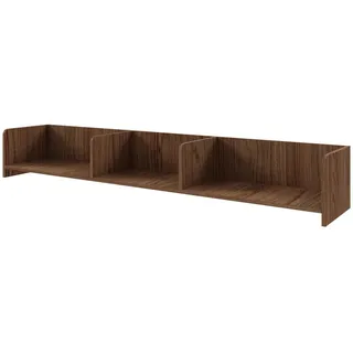 Beautysofa Wandregal, Nussbaum, Holzwerkstoff, 183x27x27 cm, Wohnzimmer, Regale, Wandregale