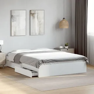 vidaXL Bettgestell 140 x 200 cm Weiß