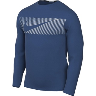 Nike Herren Top M Nk Df Uv Miler Top Ls Flash, Court Blue/Reflective Silv, FB8552-476, L