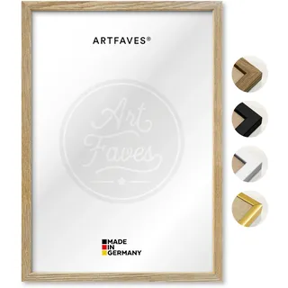 ARTFAVES® Bilderrahmen aus Holz - 13 x 18 cm - EICHE natur - Holz Rahmen, Fotorahmen, Posterrahmen für Collage, mit Schutzfolie