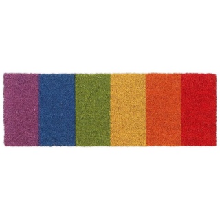 Fußmatte Kokos Fußmatte Regenbogen, relaxdays, Höhe: 15 mm gelb|grün|rot