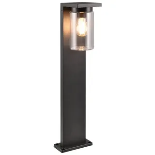TRIO Leuchten LED Pollerleuchte mit Dämmerungssensor, Höhe 65cm, Dämmerungssensor über Schalter an der Leuchte einstellbar, LED wechselbar, Warmweiß, Garten-Laterne Landhausstil, Wegbeleuchtung Außenleuchte inkl. E27 LED schwarz