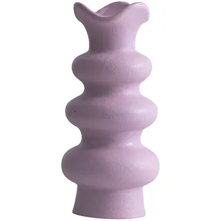 Gralara Keramikvase, einfache Blumenvase, künstlerische Vase, dekorative Vase für Esstisch, Schrank, Lila 21cm