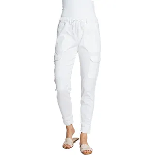 Cargohose ZHRILL "ZHDAISEY" Gr. M, N-Gr, weiß (white) Damen Hosen Röhrenhosen mit Kordel und in schmaler Passform