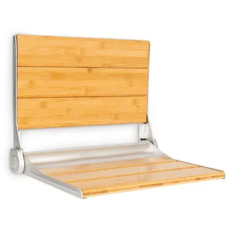 oneConcept - Arielle Duschsitz Bambus Aluminium klappbar 160 kg, max. holz