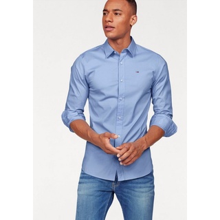 Tommy Jeans Langarmhemd Sabim Stretch Hemd Shirt Stretch Hemd, Premium, Slim Fit, mit Elasthan blau XL (52)