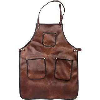 Wasserfeste Lederschürze Mit Taschen Und Gekreuzten Riemen, Perfekt Zum Kochen, Grillen, Backen, Frisieren Und Für Barista-arbeiten.