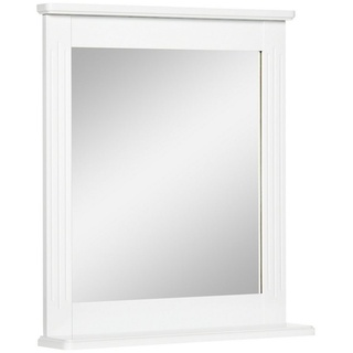 Kleankin Spiegel Wandspiegel Modernes Design platzsparend MDF Glas Weiß (Set, 1-St., inkl. Badezimmerspiegel), mit Ablage weiß