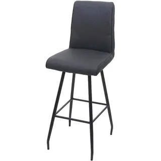 Proregal Barhocker mit Lehne Sitzhöhe 75 cm Dunkelgrau