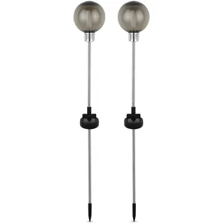 REV Ritter Solarleuchte 2er Set grau 72 cm inkl. Erdspieß