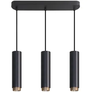 LUXULA 3-flg. GU10 60 cm rund schwarz/gold