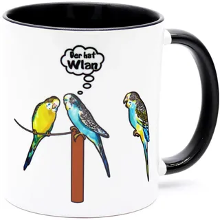 Der hat WLAN Kaffee Tasse Becher IT Nerd Geschenk Itler Informatiker Geek Fun Job Arbeit Büro Spruch Lustig Arbeitskollege Arbeitskollegin Geburtstag Computer PC Programmierer Ironisch Zubehör Technik