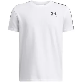 Under Armour B Icon Taped SS Trainingsshirt Weiß/Schwarz S