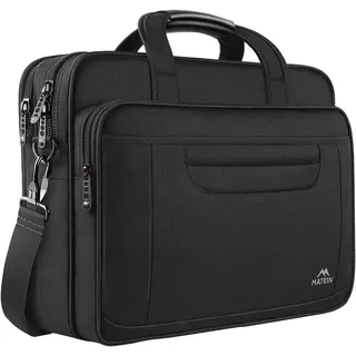 MATEIN Laptoptasche 15 Zoll, Laptoptasche 16 Zoll, Aktentasche Herren | Aktentasche mit Schultergurt, Laptop Bag für Herren, Notebook Tasche für Reise, Laptop-Taschen für Business Schule, Schwarz