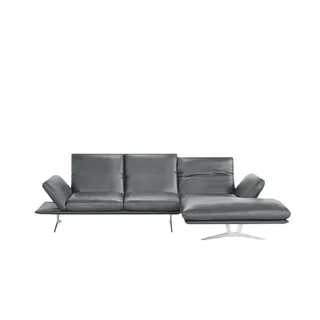 KOINOR Ecksofa Echtleder Francis ¦ grau ¦ Maße (cm): H: 93
