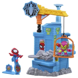 Marvel Spiderman Stunt Squad Spielset Kran Smash Figur - Grün/Mehrfarbig