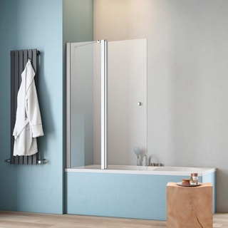Badewannenaufsatz MAW BY GEO "A-B200" Duschwände Gr. B/H: 120 cm x 152,2 cm, beidseitig montierbar, mit Antikalk-Versiegelung, farblos (silberfarben) Badewannenaufsätze