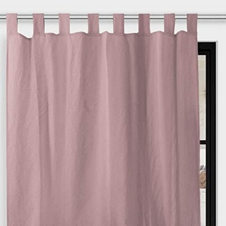 Soleil d'ocre Vorhänge und Vorhänge, Polyester, Rose, 140 x 250 cm