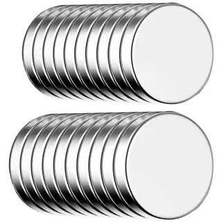ECENCE Magnete silber, Neodym Klebe-Magnete selbstklebend Magnet Scheibe Stark Rund Klein 32x2mm