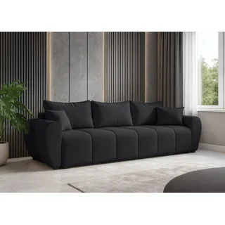 AXLIVING Malatya Big Sofa mit Schlaffunktion Schlafsofa in Schwarz 246cm