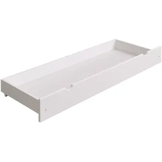 YOUKO Unterbettkommode mit Rollen aus Massivem Kiefernholz - Bettkasten mit Rollen Schubladenboden aus MDF-Platte - Unterbettbox mit Glatten Kanten Weiß