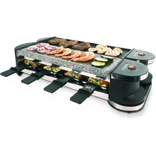 KORONA 45071 Drehbares Raclette | Raclette für 8 Personen | Antihaft-Grillplatte | Naturstein | Extra langes Kabel | Inkl. Zubehör