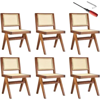 Tectake Holzstuhl Lissy Wiener Geflecht beige 6