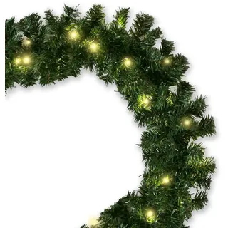 Gartenpirat Künstliche Tannengirlande LED 20 m Warmweiß