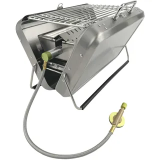 Klappbarer Campinggrill BBQ 42 für Gas oder Holzkohle, Koffergrill - GARDINGER