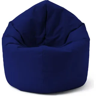 Lumaland Runder Sitzsack 2 in 1, Dunkelblau, Polyester, Polyvinylchlorid (PVC), Drinnen, Stuhl, 1200 mm, 750 mm - Dunkelblau